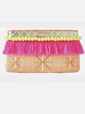 NWT Lilly Pulitzer Baja Straw Clutch